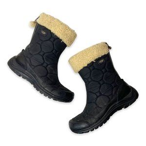 Ugg Women’s Black Meridian Winter Quilted Waterproof Sheepskin Boots Size 9